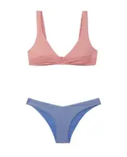 Zimmermann Clover Scoop Bikini | V-Pant, Pink, Blue, Purple, Lurex/Metallic