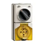 Clipsal 56 Series Round 5 Pin 32A Switched Socket Resistant White | 56C532-RW
