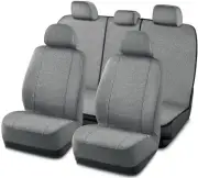 Full Set Car Seat Covers Front Rear Seat Cover Low Back, Flax Seat Protector,...