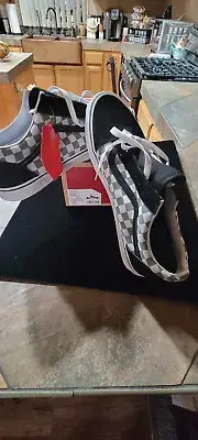 Vans Old Skool Black White Cosmic Check Checkerboard Skate Shoes Men's Size 13