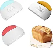 CuiCanfla 3 Pcs Dough Scraper, Food-Safe Plastic Dough Cutter, Pastry Scraper Plastic Bench Cutter, Stainless Steel Scrapers Dough Bread Cutters for Baking