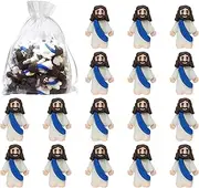 DoneJPee 50 Pcs Mini Jesus Figurines Toys, Religious Jesus Party Favors Doll Miniature Savior Figurines for Christ, Tiny Jesus Figurine Gift Toy for Easter Egg Stuffers (Blue)
