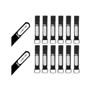 CordTech Reusable Label Straps With Buckle - 12 Pack