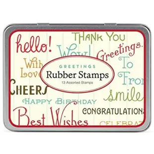 美國Cavallini《Rubber Stamps 印章組 & Xmas紙膠帶》