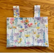 Walker Tote Bag Pastel Flower Garden 4 Pockets 15"x11" Rollator Walker Caddy