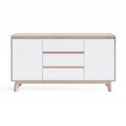 Sideboard Buffet Wooden Unit (140cm, Oak Wood Colour)