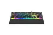 Philips SPK8624 USB Wired Mechanical Gaming Keyboard with Wrist Rest, RGB, Dual-Mode Control Dial - Cyan / Blue Switch