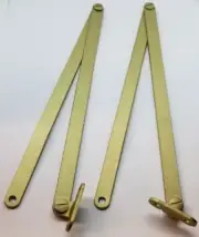 Pair (2) 18" Brass Coated Steel DROP FRONT DESK LID STAYS hinges trunk chest