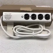 Wiremold Ulm4-6 Outlet Strip,15A,4 Outlet,6 Ft.,White With Metal Cord Bracket -