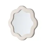 Furb Wall Mirror Irregular Makeup Vanity Mirror Fabric Frame Home Decor Bedroom