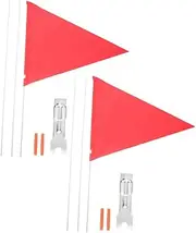 ifundom 2Pcs Wear Resistant Bike Safety Flag with Fiberglass Pole Lightweight and Compact Cycling Flag for Trailers Scooters and Bicycles High Visibility Design for Enhanced Safety