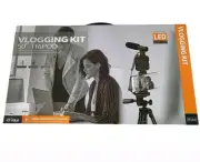 Vlogging KIT-05LM Tripod Led Light Shotgun Microphone Wireless Remote +Lightnin