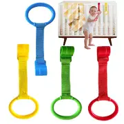 4 Colors Baby Playpen Pull up Rings- Baby Crib Pull up Rings- Baby Walking Exerc