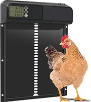 KAKUNM Automatic Chicken Coop Door - Run Chicken Automatic Door Chicken Door Opener with Timer, Auto Chicken Coop Door Battery Powered Aluminum Door Chicken Coop Accessories, (KA01)