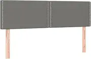 vidaXL Fabric LED Headboard-Dark Grey-Adjustable Height-Colourful Lights-Cuttable LED Strips-Back Support-144x5x78/88 cm
