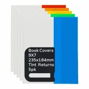Pack of 5 OSMER Clear 9x7 Exercise PVC Book Covers / Jacket - 235 x 184mm BC97