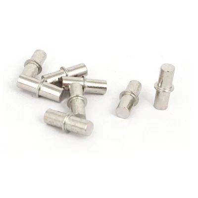 Cabinet Wardrobe Shelf Support Pins Studs Pegs Silver Tone 6mmx19mm 8pcs
