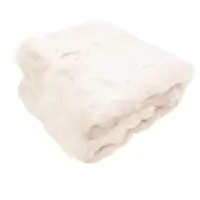 Ariana Long Fleece Faux Fur Throw Rug Light Peach