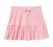 Justice Girls Pink Skirt Tiered Built In Shorts Elastic Waist Pull On Size 7/8
