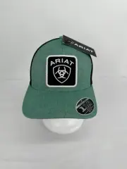 80MF One Size FlexFit 110 Ariat Large Patch Logo Green Hats Cap