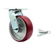 6 Inch SS Poly on Aluminum Swivel Caster with Ball Bearing and Swivel Lock SCC