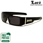 Locs Men's Sunglasses - Square Wrap Around Frame - Gloss Black Finish -Free Post