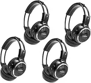 RP Accessories IR-2008B Infrared Wireless Headphones, 2-Channel Folding Universal Rear Entertainment System IR Headphone for Car TV and DVD Player Audio, Set of 4