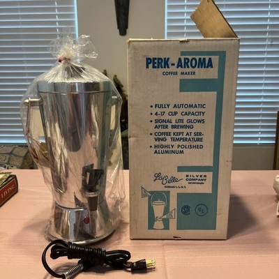 Vintage NOS Early 1960’s La Belle “Perk-Aroma” Coffee Maker / Percolator Boxed
