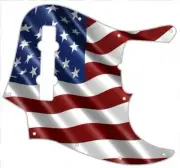 J BASS 5 STRING Graphic Pickguard to fit Fender Bass Guitar US Flag