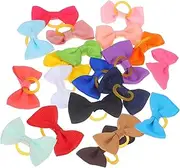 Toddler Hair Ties Set of 20 Hair Bows for Little Girls Ponytail Holders Elastic Hair Accessories for Girls