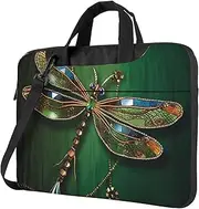Jewel Dragonfly Laptop Case Shockproof Protective Notebook Case Portable Laptop Bag Waterproof Briefcase Bag for Men Women