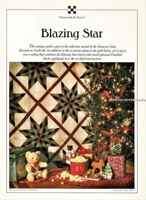 Blazing Star Best Loved Quilt Pattern w/ Flexible Templates 2 Sizes