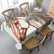 QMNEHJ Rectangle Tablecloth 35''x 55'' Wrinkle Resistant Waterproof Table Cover Farmhouse Table Cloth Cupid Arrow Love Horse Decorative Fabric Dining Table Cover for Kitchen Banquet Party