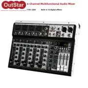 KP6 Professional 6-CH Audio Mixer Built-in 16 Digital Effector 48V Phantom Power
