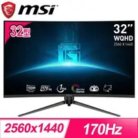 在飛比找PChome24h購物優惠-MSI 微星 G32CQ5P 32型 2K 170Hz 曲面