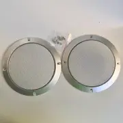 2P 6.5 Inch Speaker Cover Silver Frame White Metal Grill Car Audio DJ PA Speaker