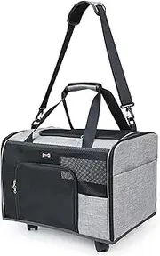 Rolling Carrier for Small Pets, Anti-Scratch Waterproof Pet Travel Bag, Dog Travel Bag Pet Carrier Comfortable for Outdoor Adventure Daily Walks