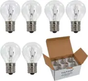 6- 40 Watt LAVA LAMP LIGHT BULBS, S11 Shape E17 Base Clear Glass, Universal