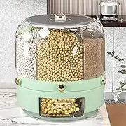 Food Dispenser, Rotating 6 Grids 13lb Storage Containers, Rice Cereal Dispenser, Dry Food Dispenser for Beans Grains Household Kitchen (ZoeyilanqFPnDmw-13)
