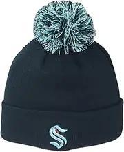 ZHATS Standard Seattle Kraken NHL Officially Licensed Beanie Pom Icon Team Color