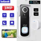 3MP Wireless Doorbell WiFi Video Door Bell Intercom Phone Smart Security Camera
