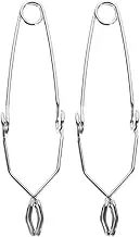 2Pcs Small Silver Test Tube Clamps Spring Holder for Laboratory School and Home Use High Temperature Resistant Flask Clamp Convenient Laboratory Supply
