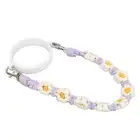 (Purple)Water Bottle Handle Cute Flower Silicone Loop Hand Woven Water Bott HG