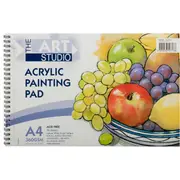 The Art Studio 360gsm Acrylic Painting Pad A4 10 Sheets