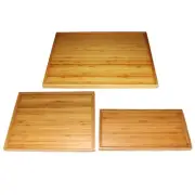 BambooMN Organic Bamboo Tray Sets - Small, Medium, Large