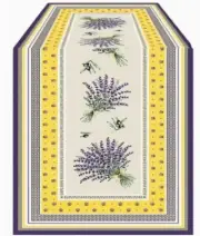 Tissus Toselli, Lavender Yellow, (Lauris Jaune) French Provence Table Runner
