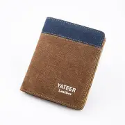 Men Retro Canvas Vertical Horizontal Card Holder Wallet