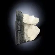 Schorl Tourmaline Crystal with Albite Mineral Specimen - Skardu, Pakistan
