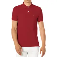 在飛比找Yahoo奇摩購物中心優惠-Tommy Hilfiger 男全棉Polo馬球衫(車紅色)