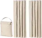 Portable Blackout Curtain Shade with Suction Cups, 50" X 78", 2-Pack, Beige